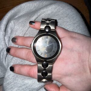 Silver and Black Watch